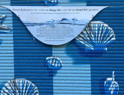 Badgarnitur Muscheln Streifen Blau