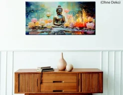 Bild Buddha mit Lotusblüten