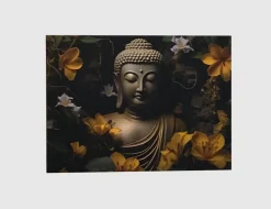 Bild Buddha-Statue mit Blumen