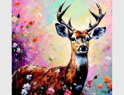 Bild farbenfroher Hirsch