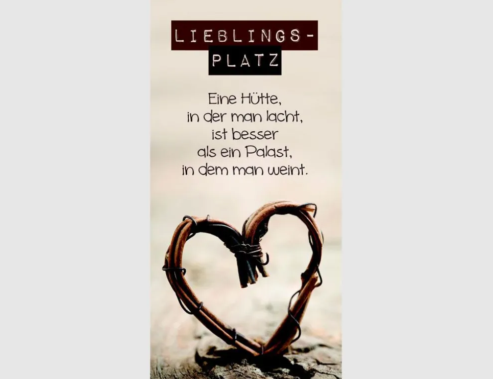 Bild Lieblingsplatz mit Herzmotiv und Spruch