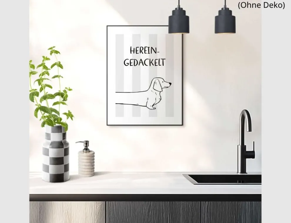 Bild Slim Frame Black Herein Gedackelt 30x40cm