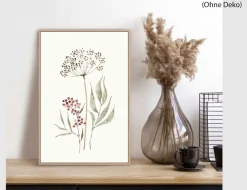 Bild Slim Frame Wood Aqua Flower