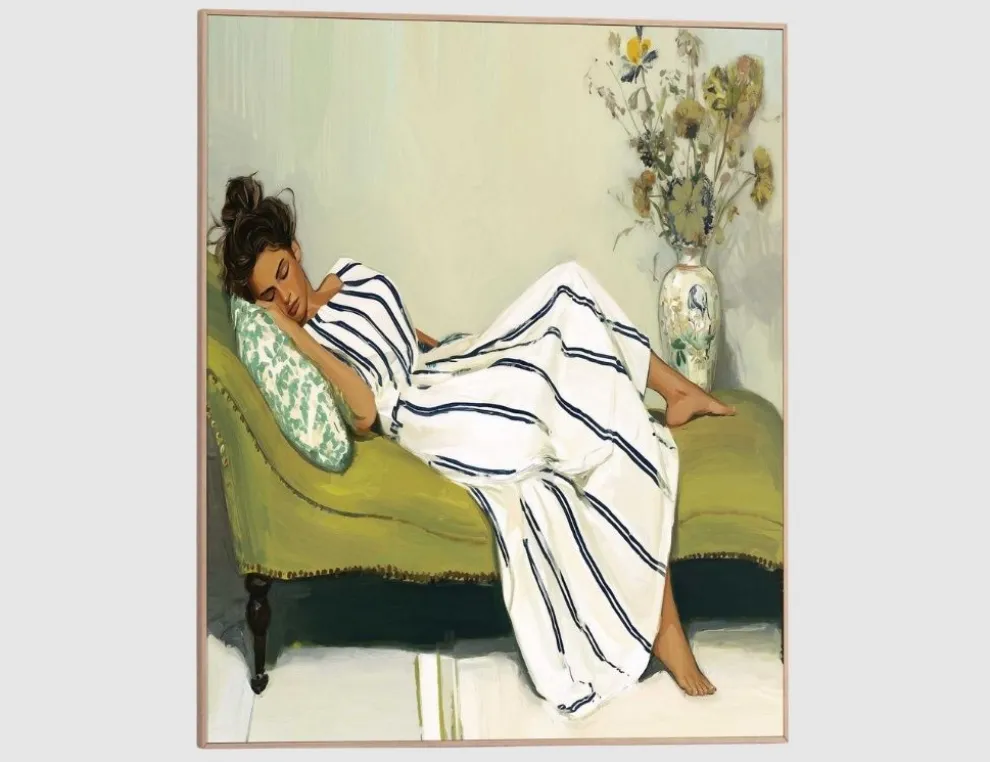 Bild Slim Frame Wood Napping Beauty 40x50cm