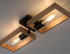 Deckenleuchte Holzoptik Schwarz