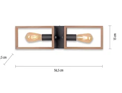 Deckenleuchte Holzoptik Schwarz