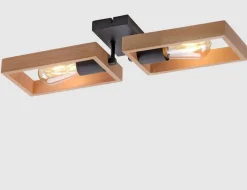 Deckenleuchte Holzoptik Schwarz