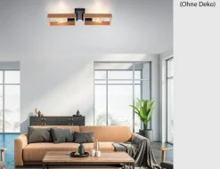 Deckenleuchte Holzoptik Schwarz