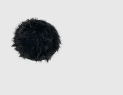 Dekofell rund Schwarz