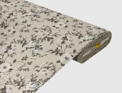 Dekostoff Blumen Beige