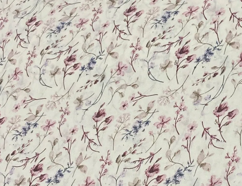 Dekostoff Blumen Natur, Bunt