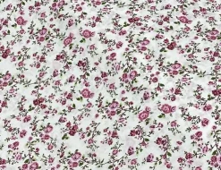 Dekostoff Blumenranke Weiß, Rose