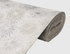 Dekostoff Jacquard Blumen Grau