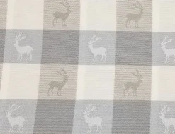 Dekostoff Karo Hirsch Grau
