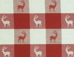 Dekostoff Karo Hirsch Rot