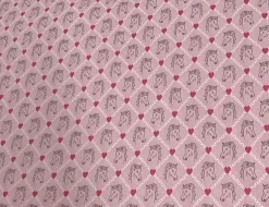 Dekostoff Pferde Rosa