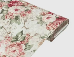 Dekostoff Rosen Rosa, Grau