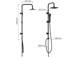 Duschsäule Easy Energy Schwarz Matt