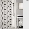 Duschvorhang Pinguin Schwarz