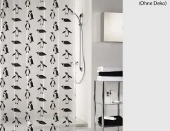 Duschvorhang Pinguin Schwarz