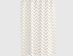 Duschvorhang Zickzack Weiß, Beige
