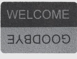 Fußmatte Curly Print Welcome Grau