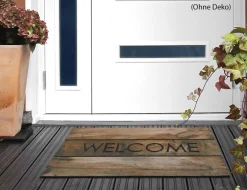 Fußmatte Welcome Holz