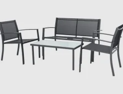 Gartenmöbelset Anthrazit 4-teilig