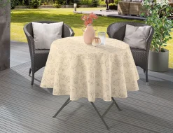Gartentischdecke Emden Ranke Beige Ø160cm