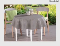 Gartentischdecke Emden Struktur Grau rund