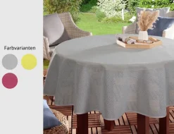 Gartentischdecke Emden Struktur Grau rund
