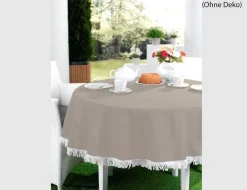 Gartentischdecke mit Fransen rund