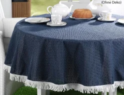 Gartentischdecke mit Fransen rund