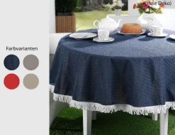 Gartentischdecke mit Fransen rund