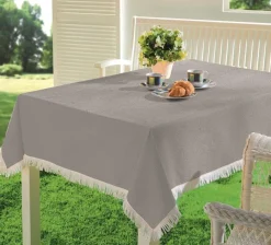 Gartentischdecke mit Fransen rund