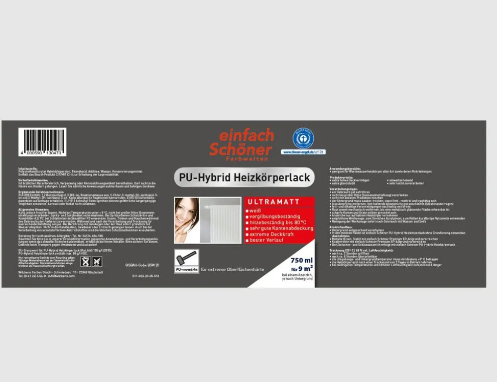 Heizkörperlack ultramatt Weiß