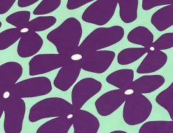Jerseystoff Blumen Mint, Lila