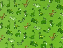 Jerseystoff Dinosaurier Grün