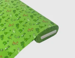 Jerseystoff Dinosaurier Grün