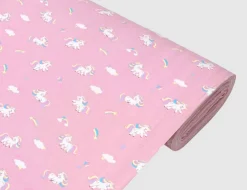 Jerseystoff Einhorn Rosa