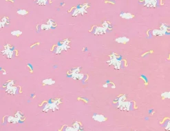 Jerseystoff Einhorn Rosa