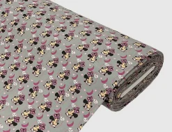 Jerseystoff Minnie Maus Grau