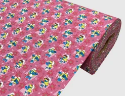 Jerseystoff Schlümpfe Pink
