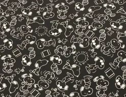 Jerseystoff Snoopy Schwarz