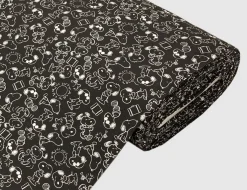 Jerseystoff Snoopy Schwarz