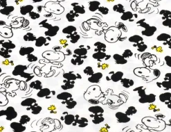 Jerseystoff Snoopy Schwarz, Weiß