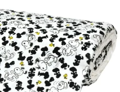 Jerseystoff Snoopy Schwarz, Weiß