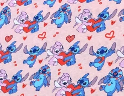 Jerseystoff Stich & Angel Herz Pink