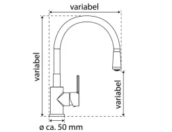Küchenarmatur Flexo Schwarz