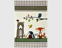 Kinderteppich Tiere creme